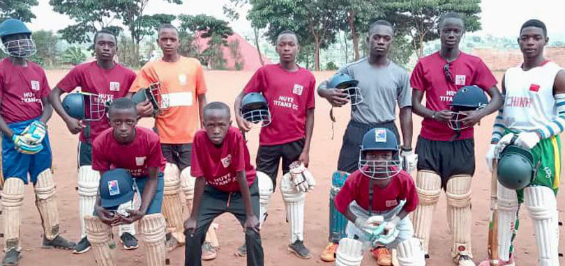 Kit donation from St Margaretsbury CC put to use in Huye, Rwanda